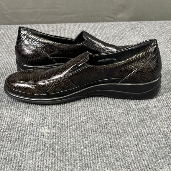 Mephisto Loafers Men 9.5 Air Jet Leather Slip On Snakeskin Preppy Quiet Luxury